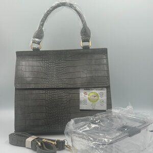 Attitudes by Renee Faux Gray Crocodile Lunch Tote